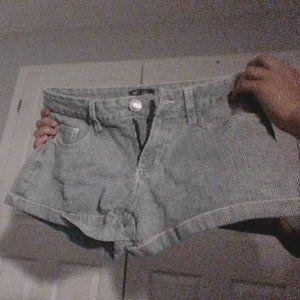 Blue and white striped shorts